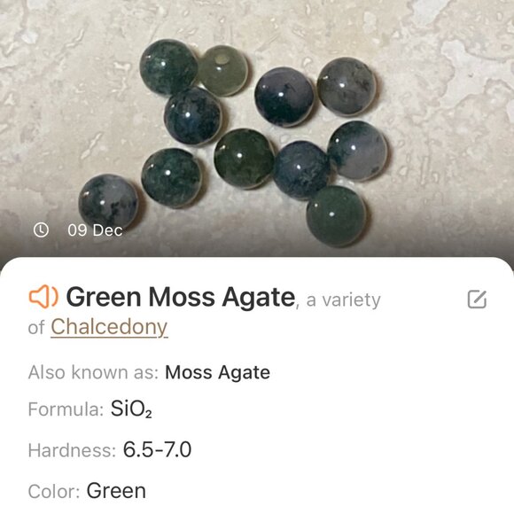 Genuine Gemstone Green Moss Agate Bronze Cat on the Moon Beaded Short Necklace - Picture 12 of 13